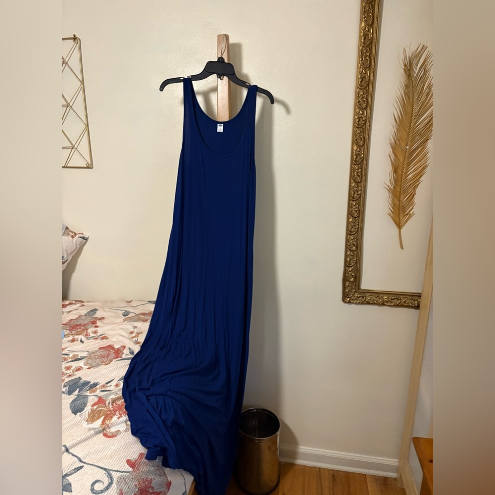 Old Navy Royal Blue Sleeveless Scoop Neck Maxi Dress